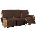 thumbnail image 3 of TOPCHANCES Recliner Sofa Cover, One-piece Reclining Couch Slipcover for 3-Seater Recliner Sofa, Waterproof Furniture Protector for Pets Kids, Brown, 3 of 8