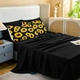 thumbnail image 6 of Black Sunflower Comforter Set King Size 8 Pieces Bed in a Bag Yellow Flower Design Bedding with 1 Comforter, 4 Pillowcase, 1 Flat Sheet, 1 Fitted Sheet, 1 Cushion Cover, 6 of 8