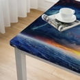 thumbnail image 4 of BANET Decorative Elastic Edged Square Fitted Tablecloth, Polyester Fitted Tablecover for Dining Room Fit Square Table White, 4 of 7