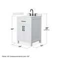 thumbnail image 4 of Beckett 24" White Single Vanity & Giotto Quartz Top (3-Hole) & Black Trim, 4 of 5