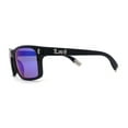 thumbnail image 3 of Locs Color Mirror Sport Rectangle Horn Rim Gangster Sunglasses Teal Mirror, 3 of 4