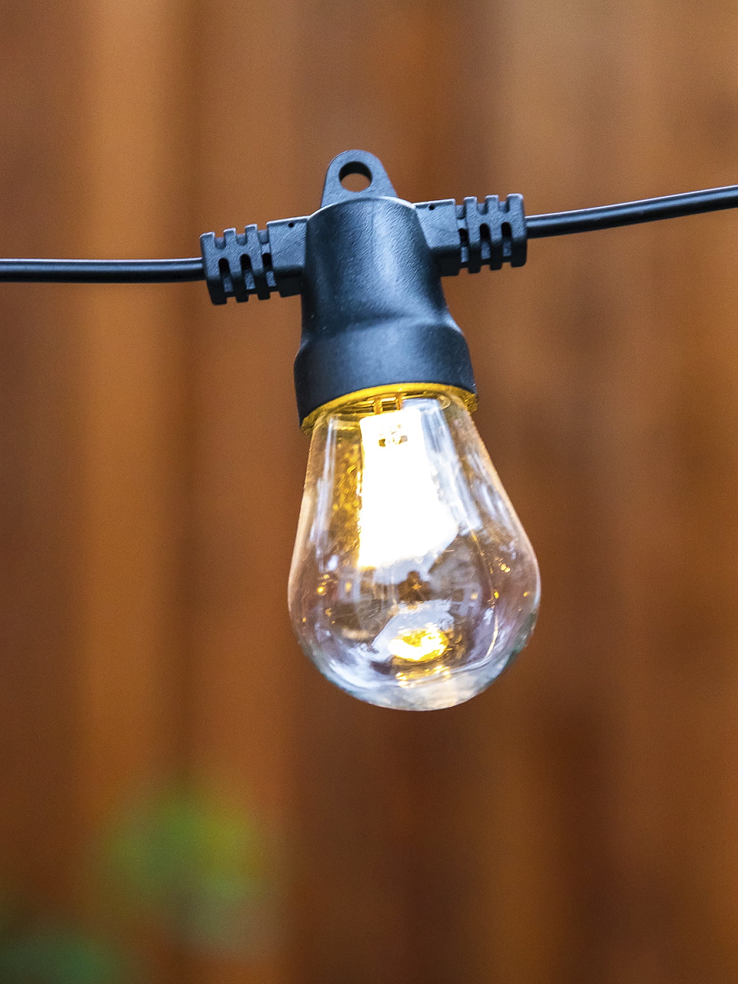 Brightech Ambience Pro Solar Powered LED Outdoor String Lights 27 ft, Waterproof Shatterproof 1W Edison Bulbs with Remote Control for Patio, Porch, Backyard, 3000K Neutral White