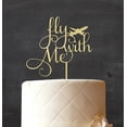 thumbnail image 2 of Fly With Me Rustic Wedding Custom Cake Topper Persoanlzied Cake Topper With Airoplane Cake Decoration 7-8 Inches Wide, 2 of 3