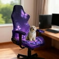 thumbnail image 3 of Xoenoiee Purple Galaxy Butterfly Print Gaming Chair Cover Set with Armrest Covers, Stretchable Universal Fit Slipcovers, Cat Scratch Proof & Water Resistant Office Computer Chair Protector, 3 of 7