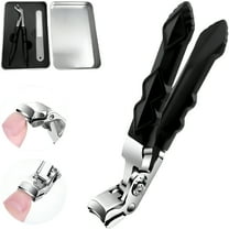 FACEGA Nail Clippers, Upgraded Large Angled Head Toenail Clippers Easy Trimming, Wide Jaw Opening Nail Clippers for Thick Nails, Long Handle Nail Clipper for Seniors Men Women (1 Set)