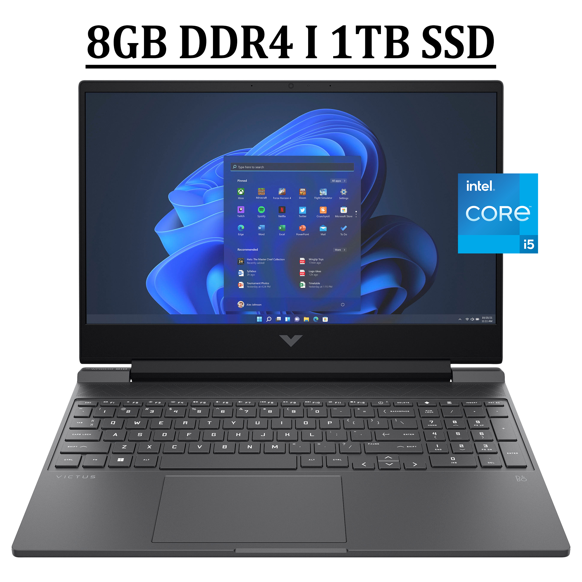 PC Portable Gamer HP Victus 15-fa0085nf - Intel I5 12450H, RTX 3050 4Go, 16Go RAM, 512Go SSD, écran 15.6" FHD 144Hz