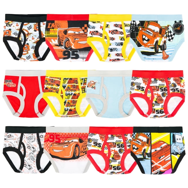Calzoncillos Disney Pixar Cars para ir al baño, 2/3T-5T para niños, paquete de 12