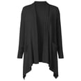 thumbnail image 6 of OGLCCG Womens Open Front Draped Cardigan, Ribbed Knit Long Sleeve Asymmetrical Hem Cardigans with Pockets,Cardigan Sweaters for Women,Size S-XXL, 6 of 7