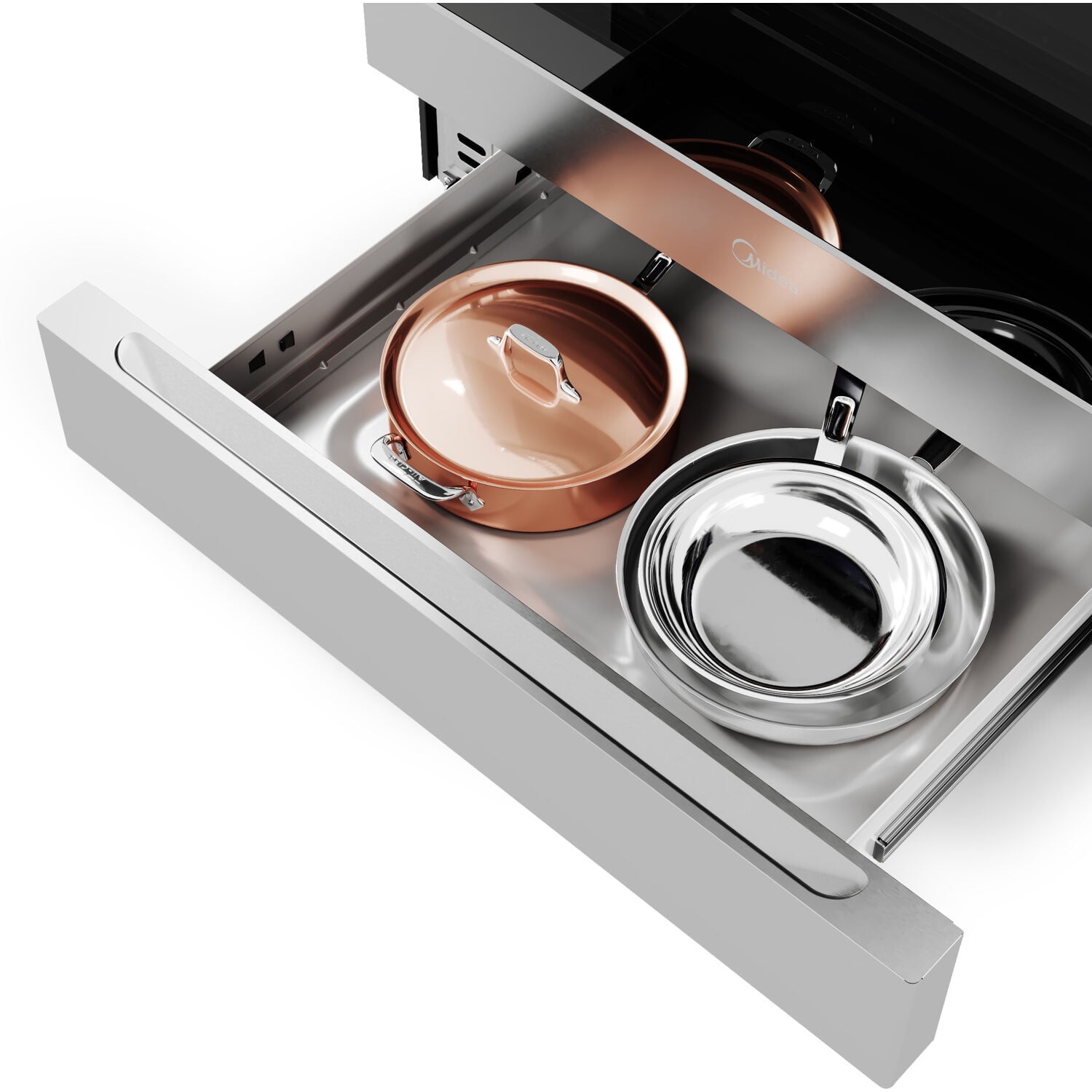 Midea 30-In Slide-In Gas Range with Wi-Fi Connectivity and Fan Convection, Stainless Steel, MGS30S2AST