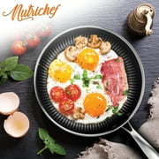 NutriChef Nonstick Tri Ply Copper Kitchen Cookware Pan Set, 6 Piece