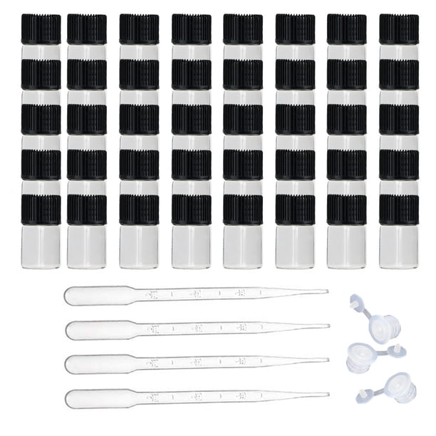 100 paquetes de botellas de aceite esencial, vial de aceite de 2ML con cuentagotas, botellas de muestra, botellas de Dram, minibotellas de vidrio, contenedores MFZFUKR BST3051567-1