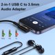 thumbnail image 3 of Adaptador USB C a USB C de 3,5 mm para Samsung Galaxy S25 Ultra A17 A36 A26 A16 A06, 2 en 1 USB tipo C a adaptador de audio convertidor de dongle con PD 60 W de carga rápida para iPhone 17 Pro Air 16, 3 of 5