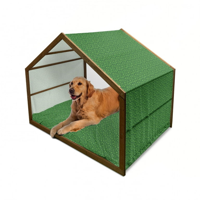 Irish Pet House Kiss Me I m Irish Humorous Phrase with Ale Shamrocks Hats Traditional Outdoor Indoor Portable Dog Kennel with Pillow and Cover 5