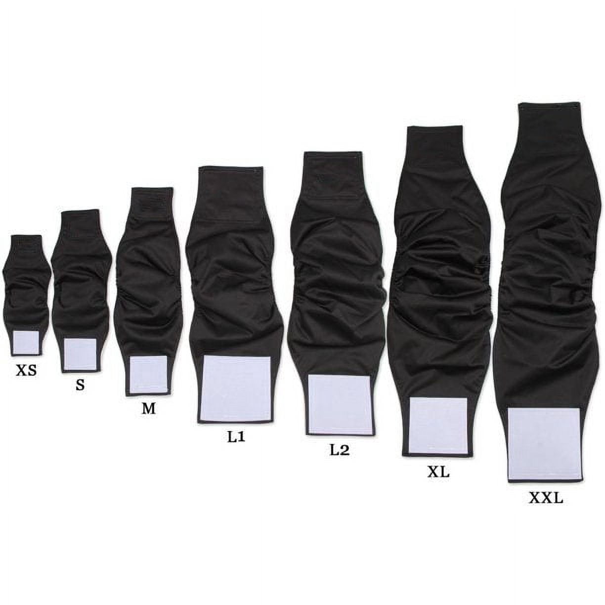 Genwiss Washable Reusable Male Dog Belly Bands, Black, Size L, 3 Count