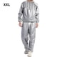 thumbnail image 5 of Minnieouse Home Salon Spa Traje de sauna Correr Ejercicio Fitness Sudor Pérdida de peso Chaqueta Reutilizable Lavable PVC Trajes deportivos masajeadores Plata XXL, 5 of 6