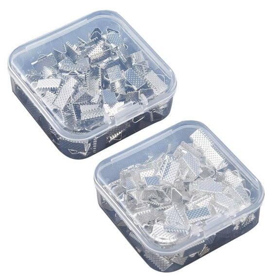 WORGEOUS 100pcs Findings Cord Ends Leather Crimp Ends Fasteners Clasp for Jewelry Making