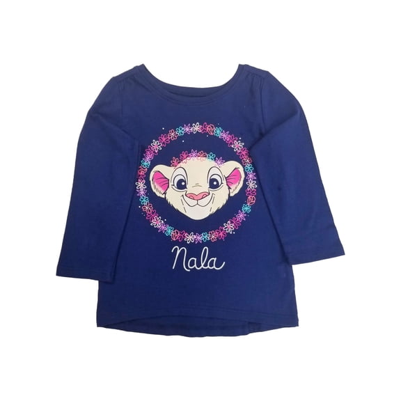 Disney Infant Girls Lion King Navy Blue Nala Flowery T-Shirt Tee Shirt 12M