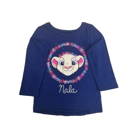 Disney Infant Girls Lion King Navy Blue Nala Flowery T-Shirt Tee Shirt 18M