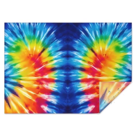 Colorful Tie Dye Symmetric Pattern Rectangle Tablecloth 60"x84",Waterproof Polyester Rectangle Table Cloth, Wipeable Spillproof Polyester Tablecloth for Dining, Camping, Indoor and Outdoor