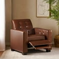 thumbnail image 2 of Noble House Cossitt Standard Faux Leather Tufted Pushback Recliner, Cognac Brown, 2 of 11