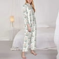 thumbnail image 3 of Goofa Rabbit And Flower Printed Women’s 2 Piece Pajama Set Super,Pajamas Women's Long Sleeve Sleepwear Soft Button Down Loungewear Pjs Lounge Set Nightwear-Small, 3 of 9