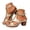 Gold, variant on Women's T-Strap Block Heel Platform Sandals Open Toe Adjustable Ankle Strap Comfortable Dress Shoes Gold Size 7
