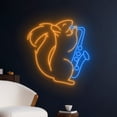 thumbnail image 4 of Handmadetneonsign Squirrel Playing Saxophone Neon Sign, Squirrel Wall Art Decor, Squirrel Wall Decor, 4 of 5