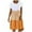 Orange, variant on Frostluinai Plus Size Dresses for Women Summer Sundress Round Neck Short Sleeve Patchwork Sun Dress Flowy Pleated Beach Swing Dresses