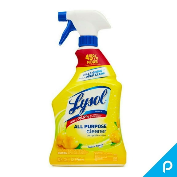 Lysol All Purpose Cleaner Spray, Lemon Breeze 32 oz (Pack of 4)