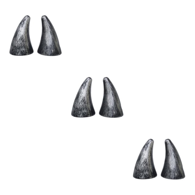 QualitChoice 2pack/lot Waterproof And Easy To Install Devil Horn Car Stickers Stand Out In Style Stylish PVC Car Roof Decoration silver 3Set