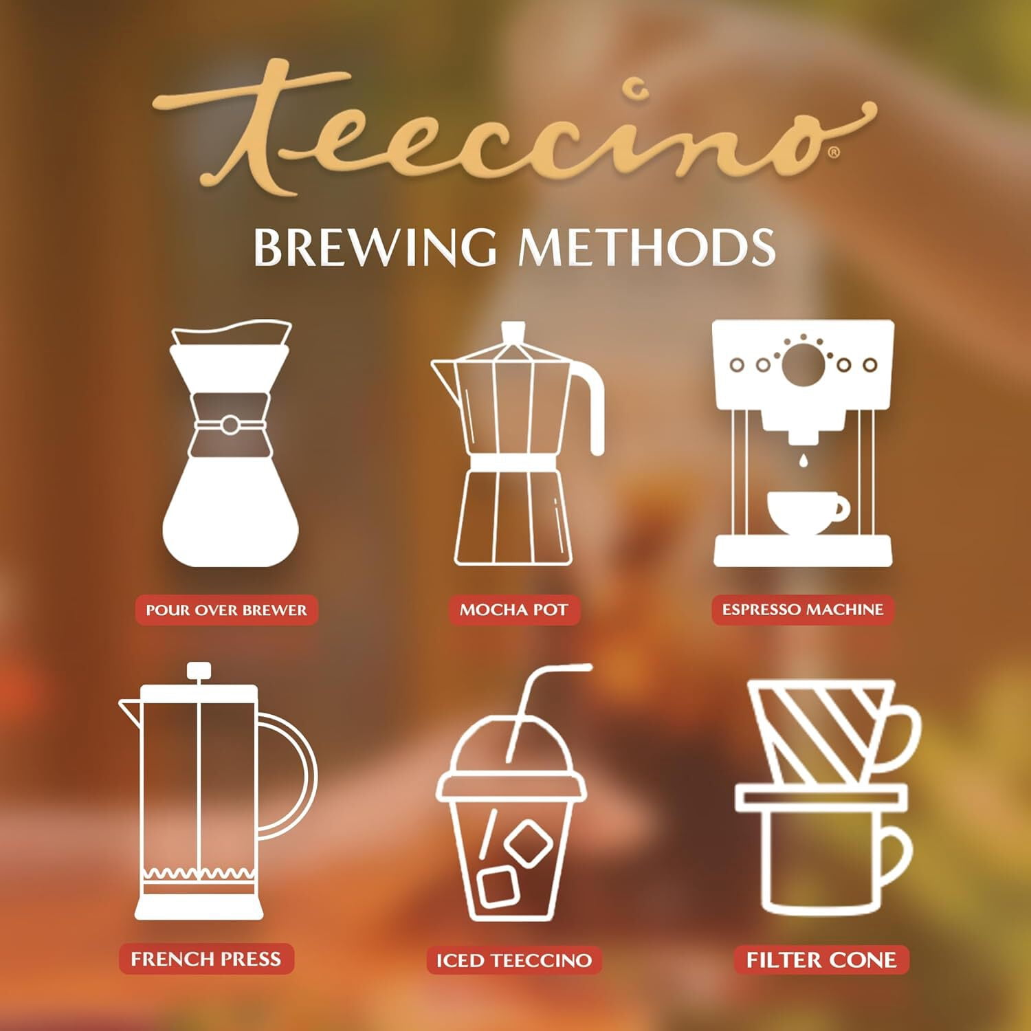 Teeccino Miraculous Mushrooms Adapt & Protect Coffee Alternative, 10 Oz – 5 Organic Adaptogenic Mushrooms with Chicory & Cacao
