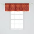 thumbnail image 2 of Ambesonne Floral Window Valance, Blossoms with Dotted Lines, 42" x 18", Paprika Mustard, 2 of 3
