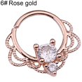 thumbnail image 2 of Jiaroswwei 1Pc Women Cubic Zirconia Inlaid Nose Ring Helix Earring Hoop Piercing Jewelry, 2 of 8