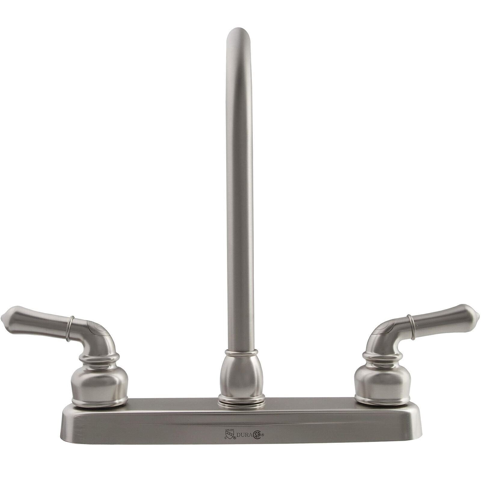 Dura Faucet DF-PK330HC-SN RV J-Spout Kitchen Sink Faucet (Brushed Satin Nickel)
