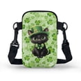 thumbnail image 2 of HELLHERO Clover Cats Adults Adjustable Crossbody Bag 2 Zippers Adjustable Shoulder Strap Crossbody Bag for Casual Travel, 2 of 7