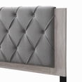 thumbnail image 6 of ClickDecor Kenton Contemporary Wood Veneer Tufted Platform Bed, Queen, Light Gray, 6 of 9
