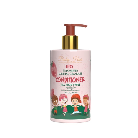 Baby Hair Kids Sulfate-Free Tear-Free Conditioner with Vegan Strawberry & Mineral Granules, Strawberry