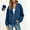 Navy, variant on IUYRTFE Women V Neck Zip Up Jacket with Thumbhole Cuffs Casual Lightweight Bomber Coat