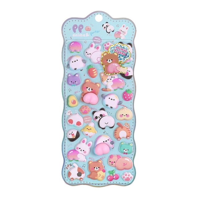 Lttoisl Soft 3D Cartoon Animal Buttocks Squeeze Toy for Stress Relief | Squishy Phone Case Fridge Sticker with Foam & Paper Material, Fun Fidget Toy for Kids & Adults