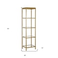 thumbnail image 4 of 70" Gold Metal And Glass Four Tier Standard Bookcase, 4 of 8