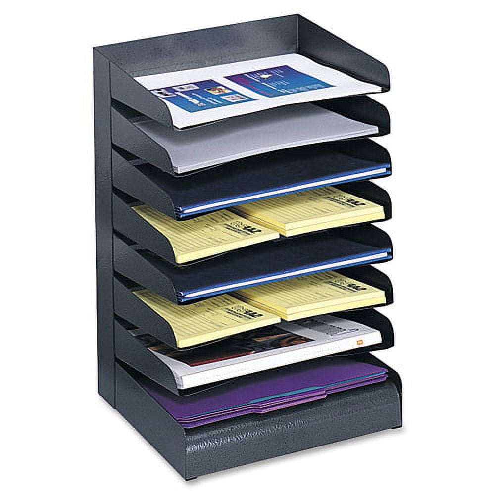 Steel Desk Tray Sorter 8Shelf, Black