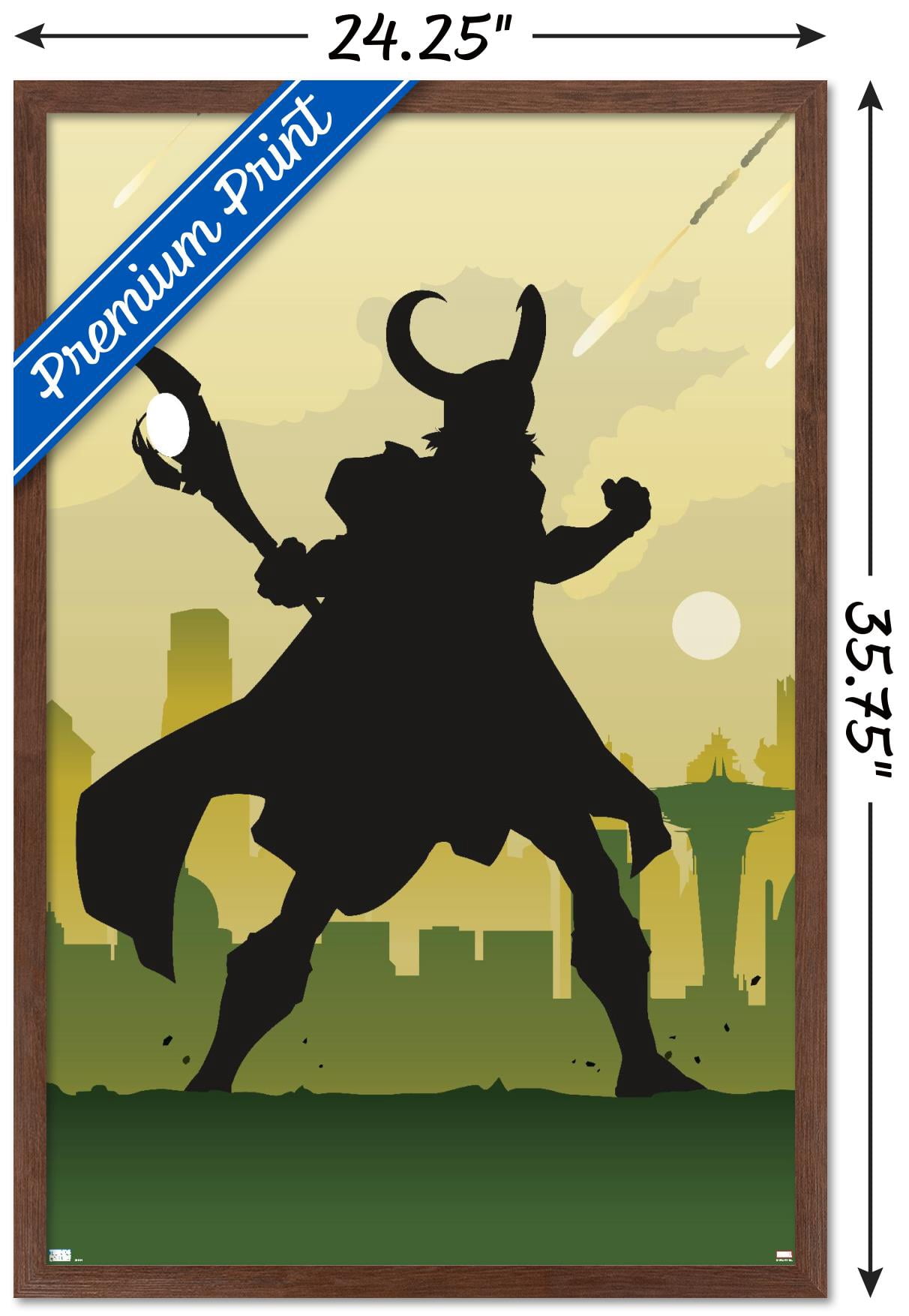Marvel Comics - Loki - Minimalist Wall Poster, 22.375" x 34", Framed