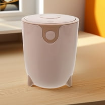 MLINS Small Trash Can with Lid for Kitchen Bathroom Bedroom Living Room Cute Trash Can Desk Trash Can for Home Office Portable Trash Can