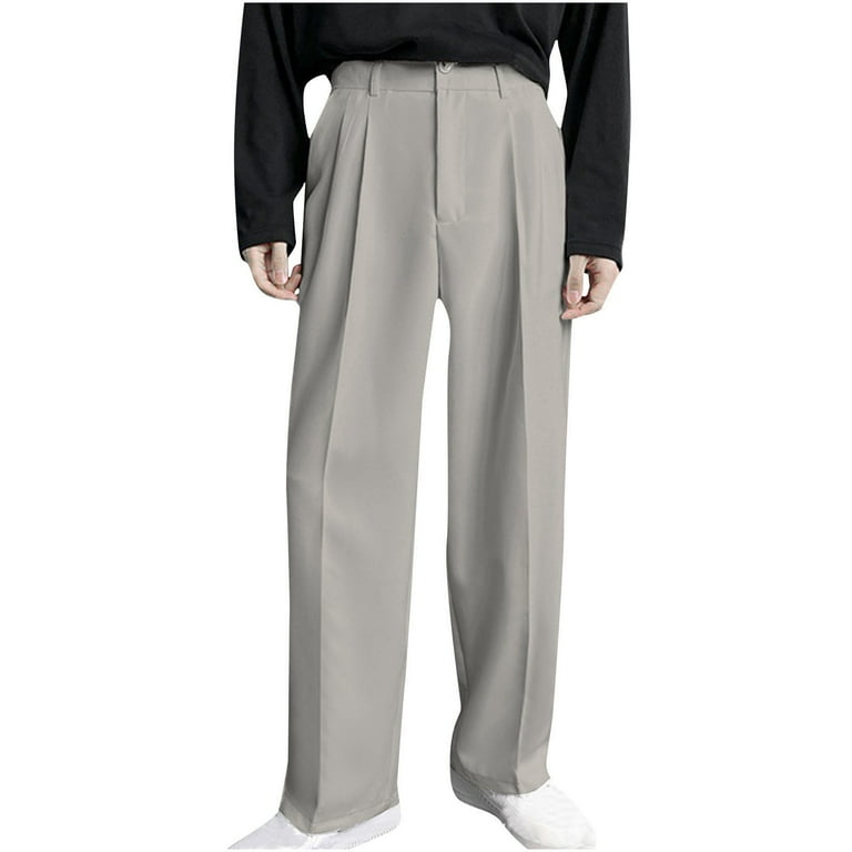 スーツ Slight Vogue wide multi button slacks zfwon Mens Suit Trousers Plus Size Pleated Straight Wide Leg Pants