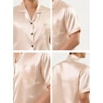 thumbnail image 5 of Unique Bargains Men's Sleepwear Short Sleeve Top and Pants Satin Pajama Set M Rose Golden, 5 of 5