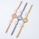 thumbnail image 1 of Reloj pequeño de oro con pulsera de diamantes, reloj de cadena de metal, reloj de cuarzo redondo pequeño para mujer, 1 of 5