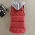 thumbnail image 3 of CILENON Womens Jackets Dressy Casual Women Vest Female Warm Sleeveless Jacket Cotton Solid Hooded Vest for Outerwear (Wine Red,M), 3 of 6
