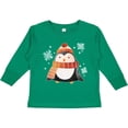 thumbnail image 3 of Inktastic Cute Winter Penguin in Hat and Scarf with Snowflakes Boys or Girls Long Sleeve Toddler T-Shirt, 3 of 5