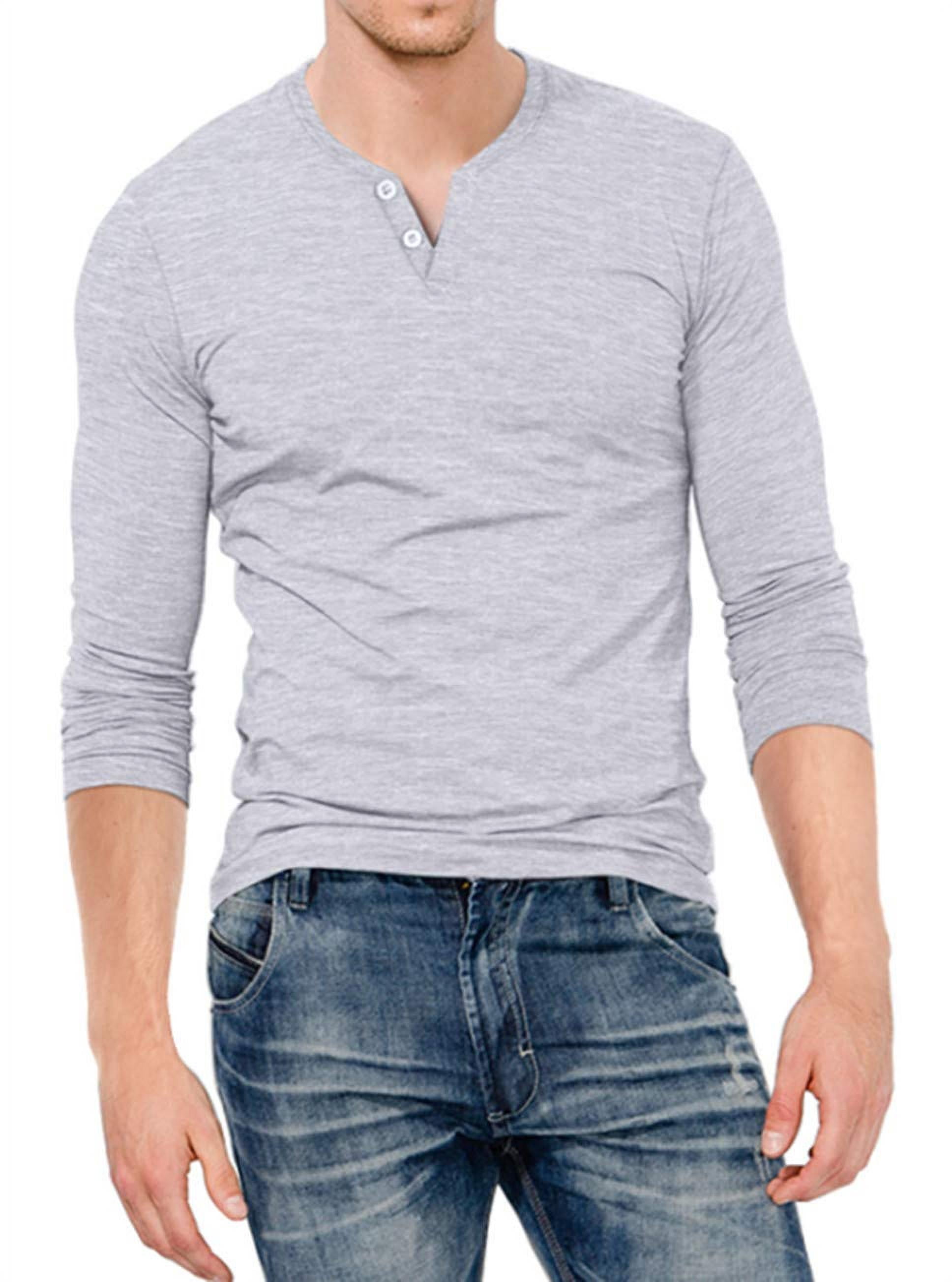 AIYINO Men's Casual Slim Fit Short Sleeve Henley T-Shirts Cotton Shirts 2XL 09Acid Blue 