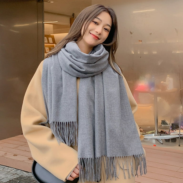 Shawl Wrap Plain Fringed Tassels Comfortable Soft Cold Resistant